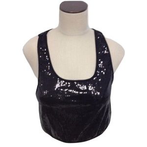 😀 3 for $20 NWT Womens Size Small or Medium LUMA Black Italian Sequin Tank Top